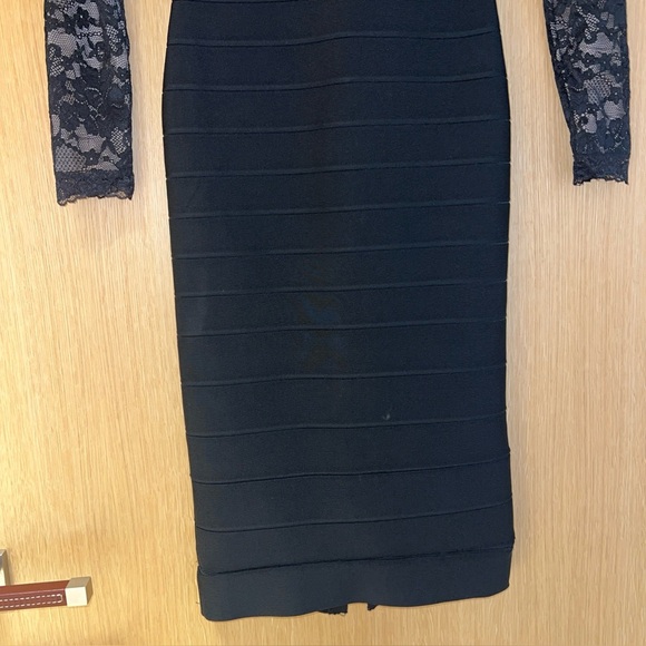 Herve Leger Candice Black Off Shoulder Dress Size XS - Picture 4 of 14
